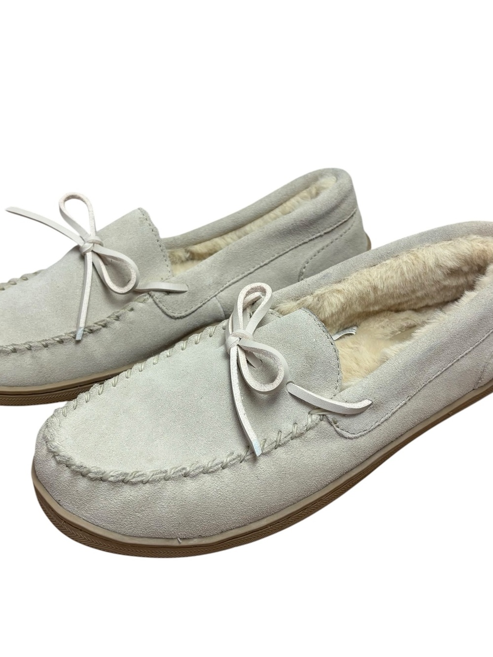 My Slippers Suede Fax Fur Lined Moccasins Slippers Women's 9